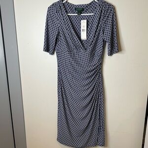 Lauren Ralph Lauren geometric  v neck dress
